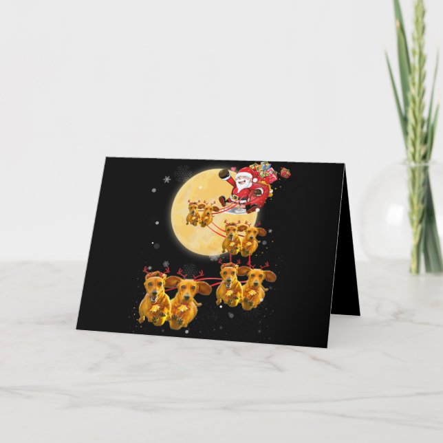 Dog Gift | Christmas Dachshund Dog Funny Holiday Card (Front)