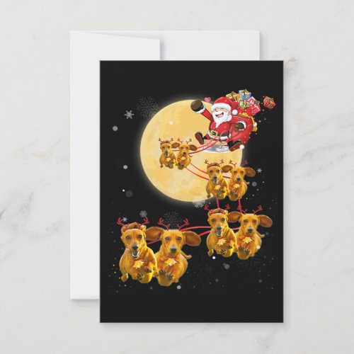 Dog Gift  Christmas Dachshund Dog Funny RSVP Card