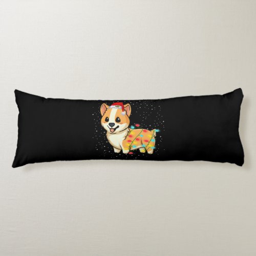 Dog Gift  christmas lights corgi Body Pillow