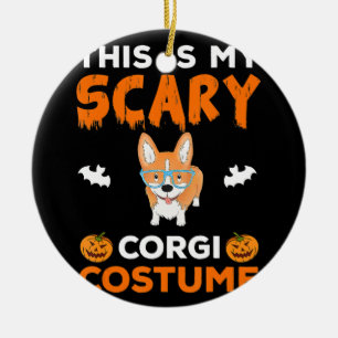Dog Gift Corgi costume Funny dog Halloween Ceramic Ornament