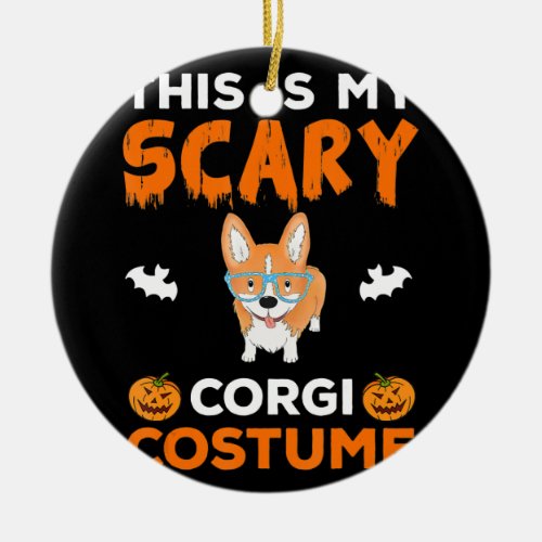 Dog Gift  Corgi costume Funny dog Halloween Ceramic Ornament