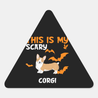 Dog Gift | Corgi Costume Halloween Triangle Sticker