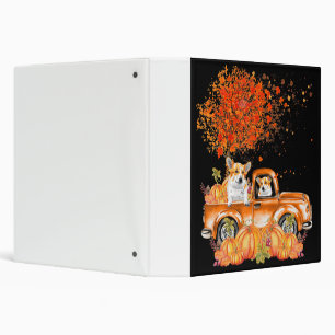 Dog Gift Corgi Dog Pumpkins 3 Ring Binder