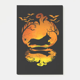 Dog Gift Corgi Silhouette Pumpkin Halloween Post-it Notes