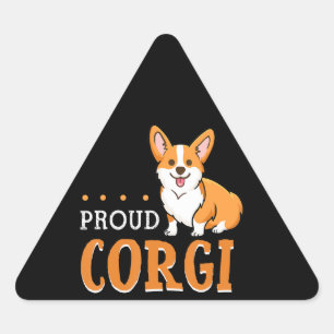 Dog Gift cute corgi auntie funny Triangle Sticker