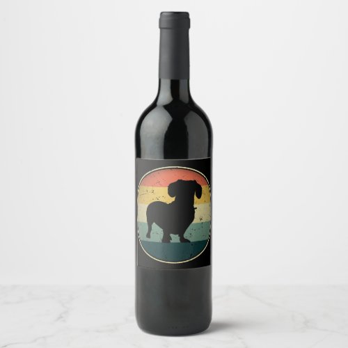 Dog Gift  Dachshund Dog Lover Gifts Distressed Wine Label
