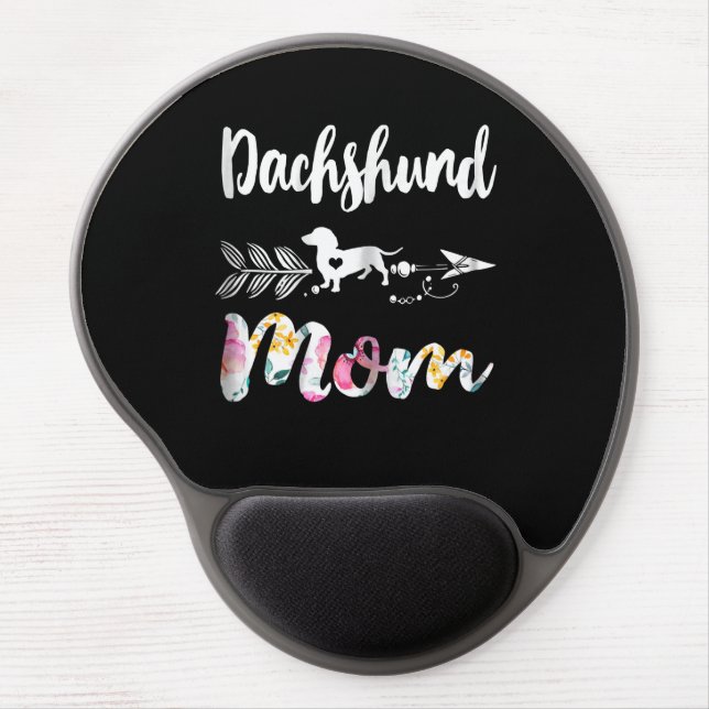 Dog Gift | Dachshund Mom Dachshund Floral Gel Mouse Pad (Front)