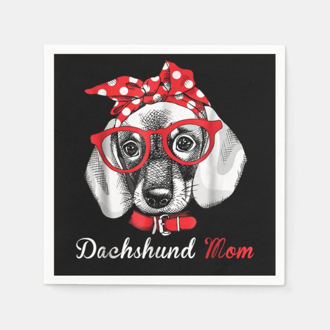 Dog Gift | Dachshund Mom Lovely Napkins (Front)