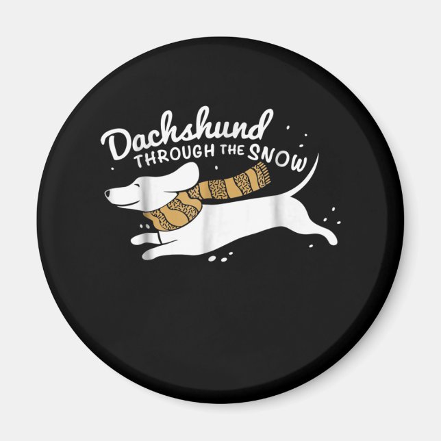 Dog Gift | Dachshund Through The Snow Magnet (Front)