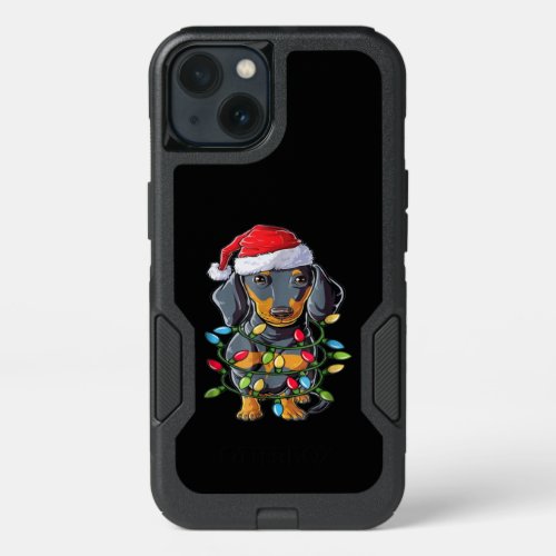 Dog Gift  Dachshund Wearing Noel Hat iPhone 13 Case