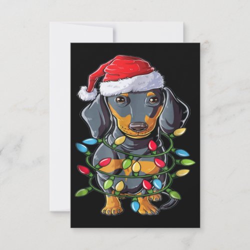 Dog Gift  Dachshund Wearing Noel Hat RSVP Card