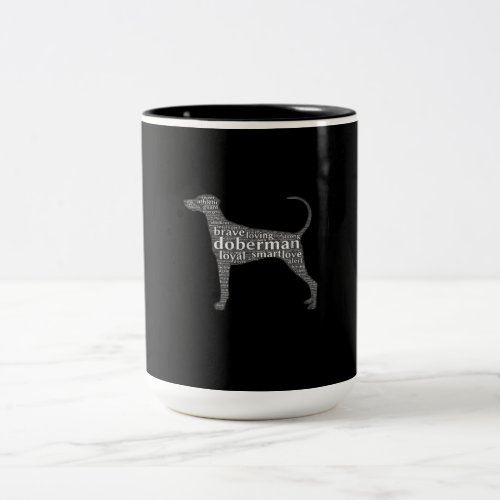 Dog Gift  Design For Brave Doberman Two_Tone Coffee Mug