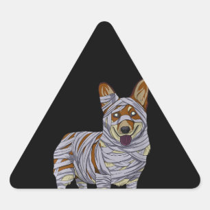 Dog Gift Dog Mummy Halloween Costume Triangle Sticker
