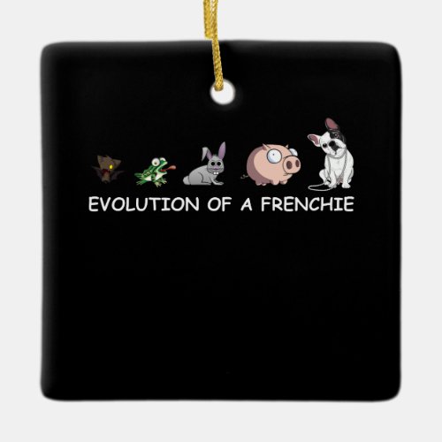 Dog Gift  Evolution Of A Frenchie Ceramic Ornament