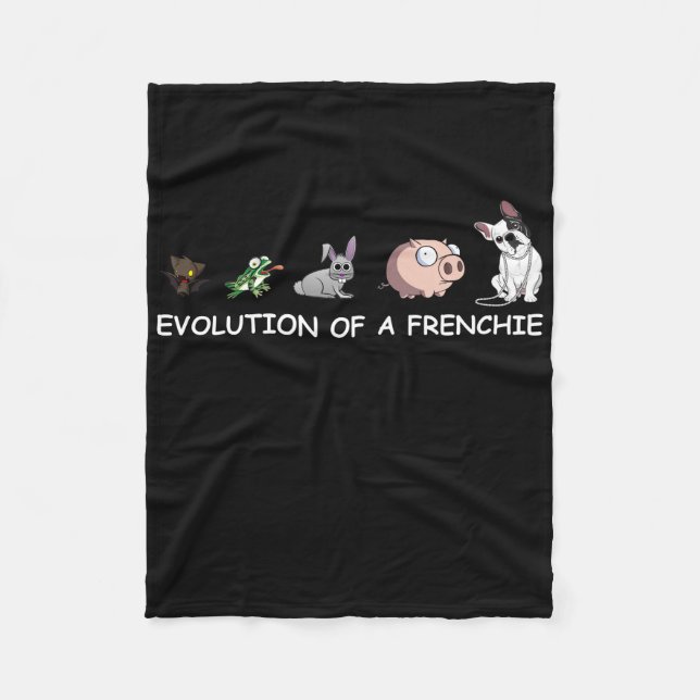 Dog Gift | Evolution Of A Frenchie Fleece Blanket (Front)