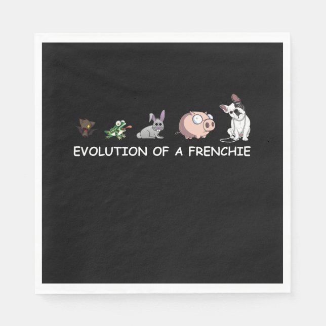 Dog Gift | Evolution Of A Frenchie Napkins (Front)