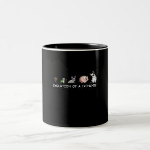 Dog Gift Evolution Of A Frenchie Two-Tone Coffee Mug