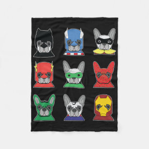 Dog Gift   French Bulldog Designs Super Hero Fleece Blanket