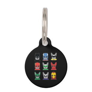 Dog Gift   French Bulldog Designs Super Hero Pet ID Tag