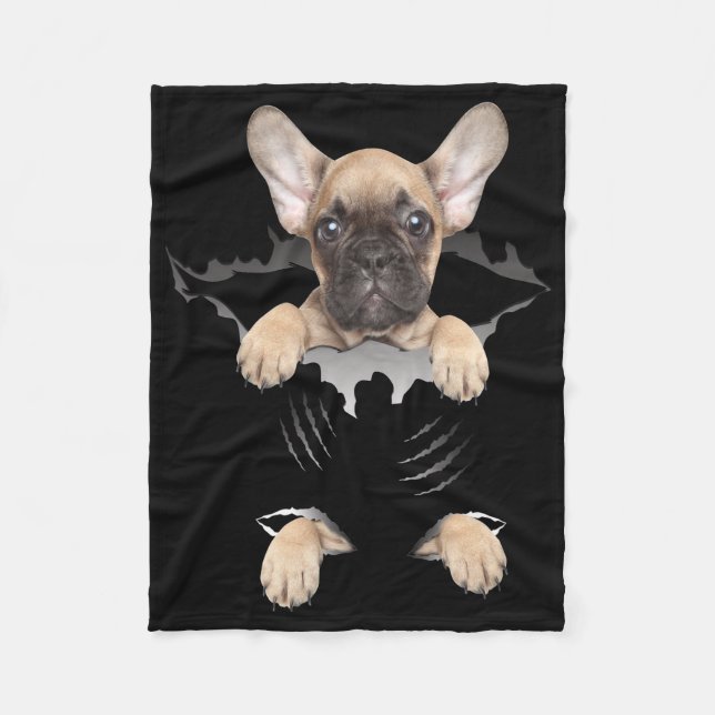 Dog Gift | French Bulldog Puppy Gift Fleece Blanket (Front)