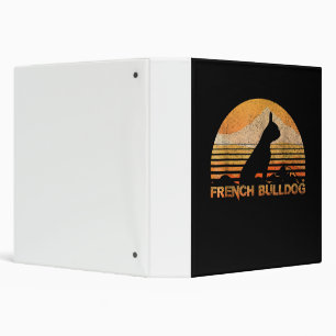 Dog Gift   French Bulldog White 3 Ring Binder