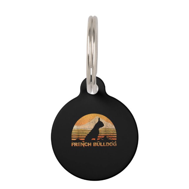 Dog Gift | French Bulldog White Pet ID Tag (Front)