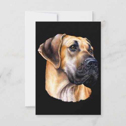 Dog Gift  Great Dane Face Portrait Cool Gift Dog Thank You Card