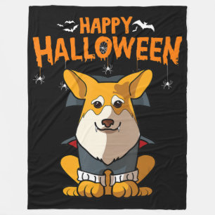 Dog Gift happy halloween pembroke corgi Fleece Blanket