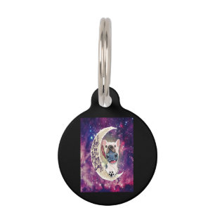 Dog Gift I Love You To The Moon And Back Pet ID Tag