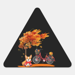 Dog Gift It's Fall Y'all Lovely Triangle Sticker