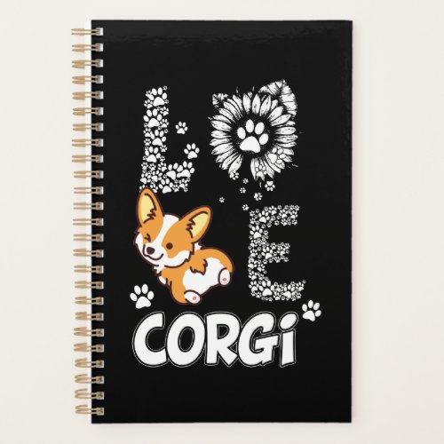 Dog Gift  Love Corgi Lovely Planner