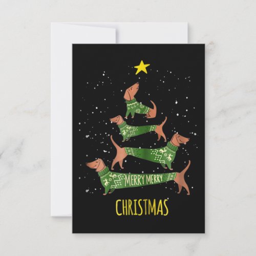 Dog Gift  Merry Merry Christmas RSVP Card