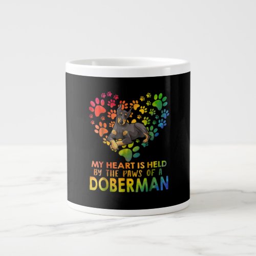 Dog Gift  My Heart Is Held By The Paws Of Doberma Giant Coffee Mug