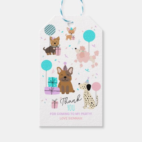 Dog Gift Tag Dog Favor Tag Girl Puppy Pawty