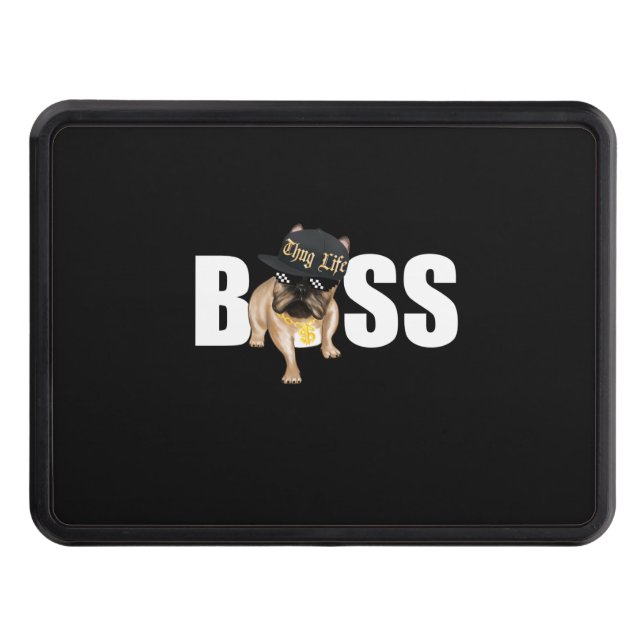 Dog Gift | Thug Life French Bulldog Hitch Cover (Front)