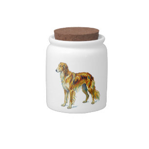 Dog Gift Vibrant Colorful Saluki Dog Design Candy Jar