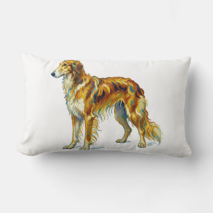 Dog Gift Vibrant Colorful Saluki Dog Design Lumbar Pillow
