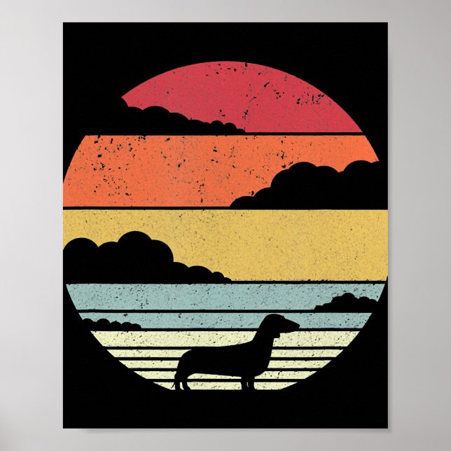 Dog Gift | Vintage Dachshund Style Gift Idea Poster (Front)