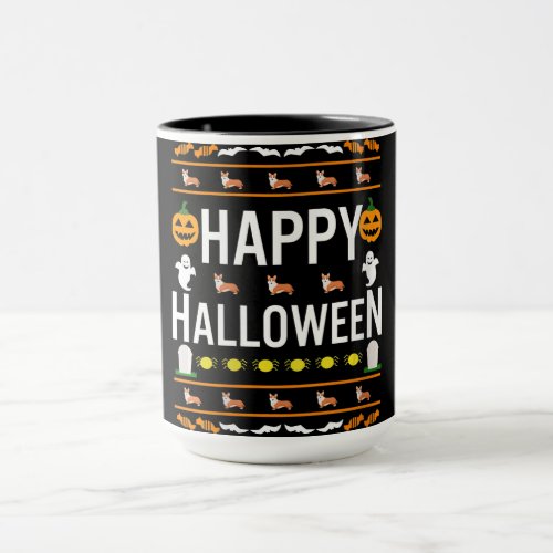 Dog Gift  Womens Welsh Corgi Halloween Mug