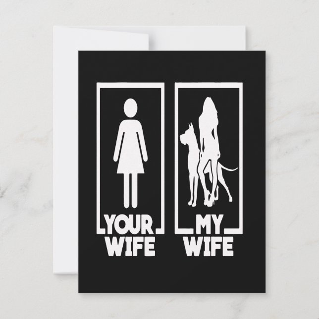 dog gift | Your Wife And My Wife Great Danes Invitation (Front)
