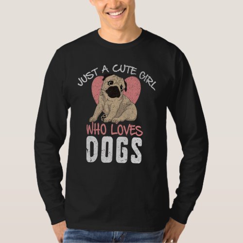 Dog  Girls Women Pet Animal Dog Owner Cute Pug Dog T_Shirt