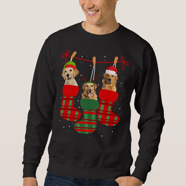 Dog Golden Retriever Christmas Socks Sweatshirt (Front)