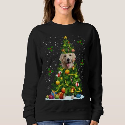 Dog Golden Retriever Christmas Tree Sweatshirt