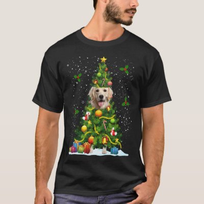 Dog Golden Retriever Christmas Tree T-Shirt