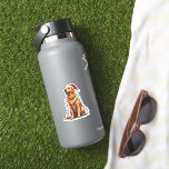 Dog Golden Retriever Santa Christmas Xmas Lights ( Sticker