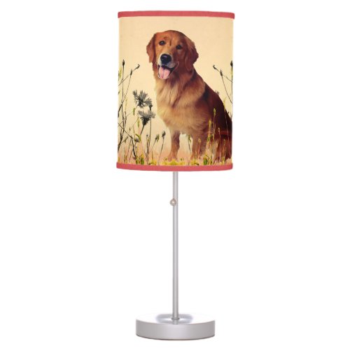 Dog _ Golden Retriever  Table Lamp