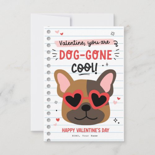 Dog_gone Cool Dog Kids Classroom Valentine Card