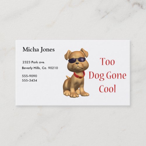 Dog Gone Cool Doggy Business Card Template