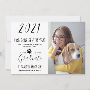 Dog Gone Senior Year Class 2021 Photo Graduation Invitation