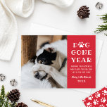 Dog Gone Year Funny Red Pet Photo Holiday Card<br><div class="desc">It's been a "Dog Gone Year"! Show off your favorite quarantine buddy with this modern and funny photo card that will make your friends and family smile this holiday season. Personalize the white custom text with a holiday message of health and happiness, and include your puppy dog's name and your...</div>